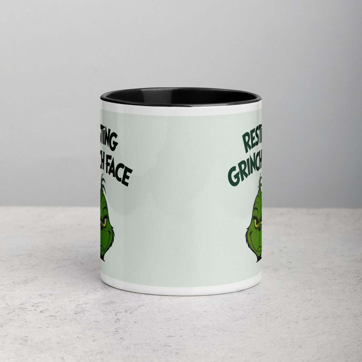 Resting Grinch Face Christmas Coffee Mug - Image 2
