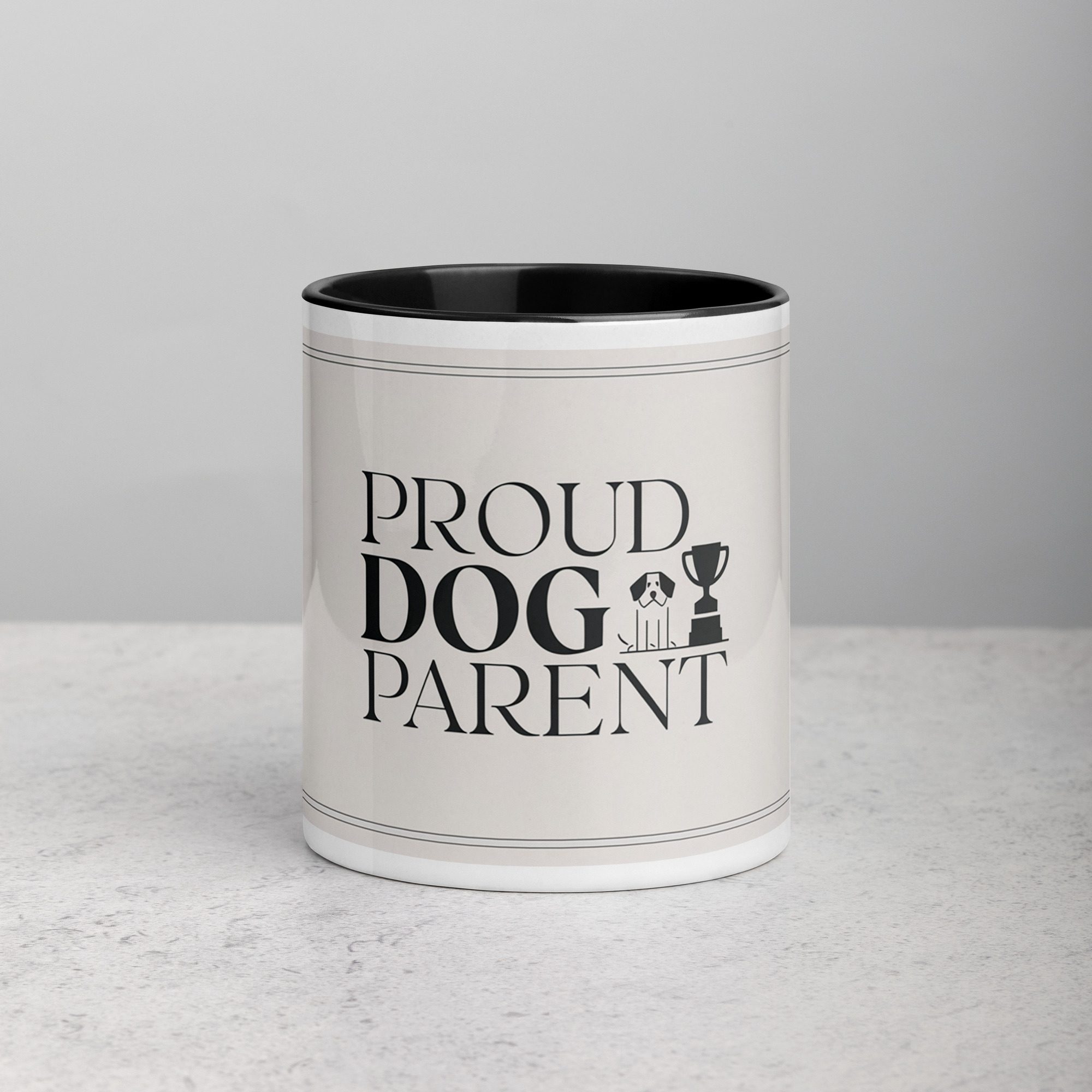 white-ceramic-mug-with-color-inside-black-11-oz-front-67704baf5381b.jpg Proud Dog Parent Coffee Mug - Image 1