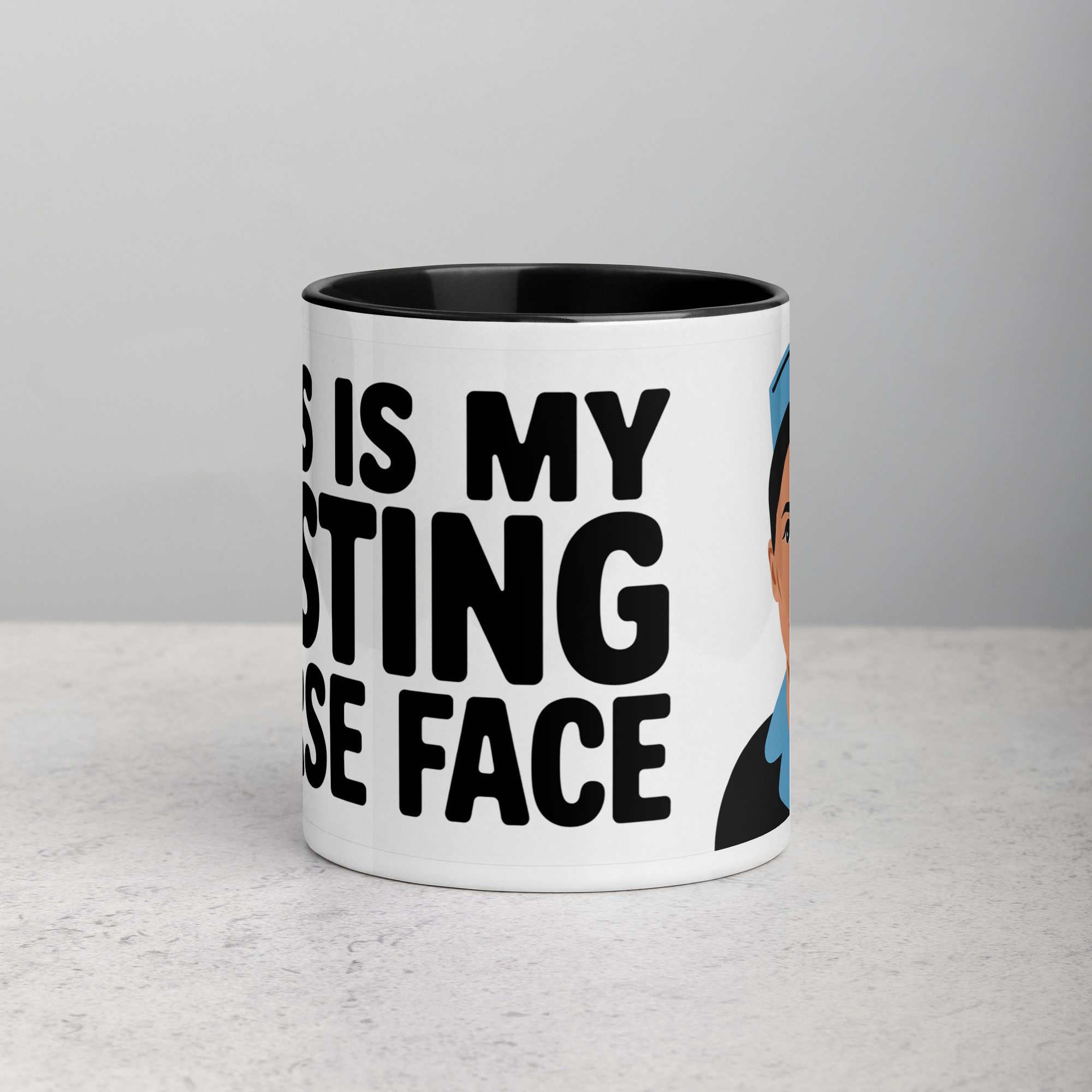white-ceramic-mug-with-color-inside-black-11-oz-front-6772dcca60178.jpg This Is My Resting Nurse Face Mug - Image 1