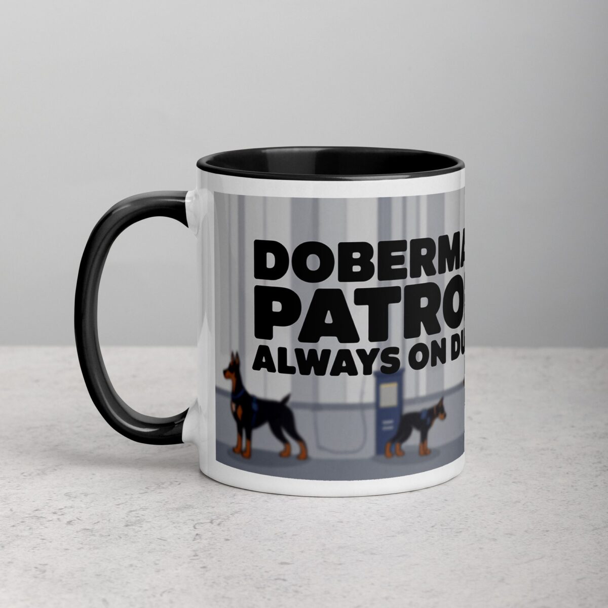 Doberman Patrol: Always on Duty Coffee Mug & Tea Cup - Image 2