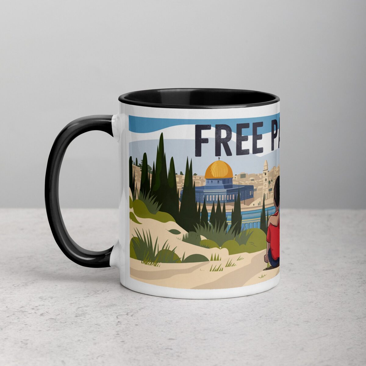 Free Palestine Siblings Hug Mug - Image 2