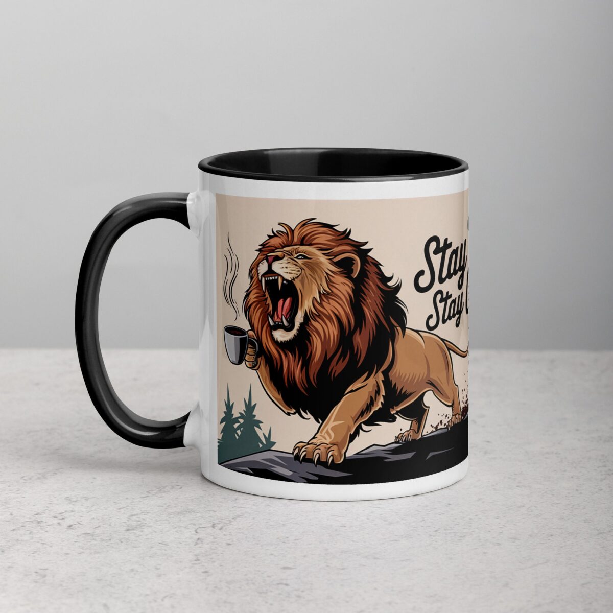 Stay Fierce, Stay Caffeinated Lion Coffee Mug - Image 2