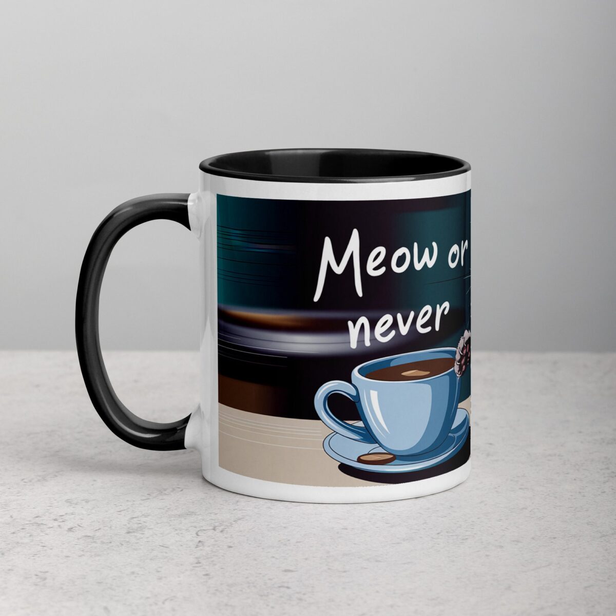 Meow or Never Coffee Mug & Tea Cup - Image 2