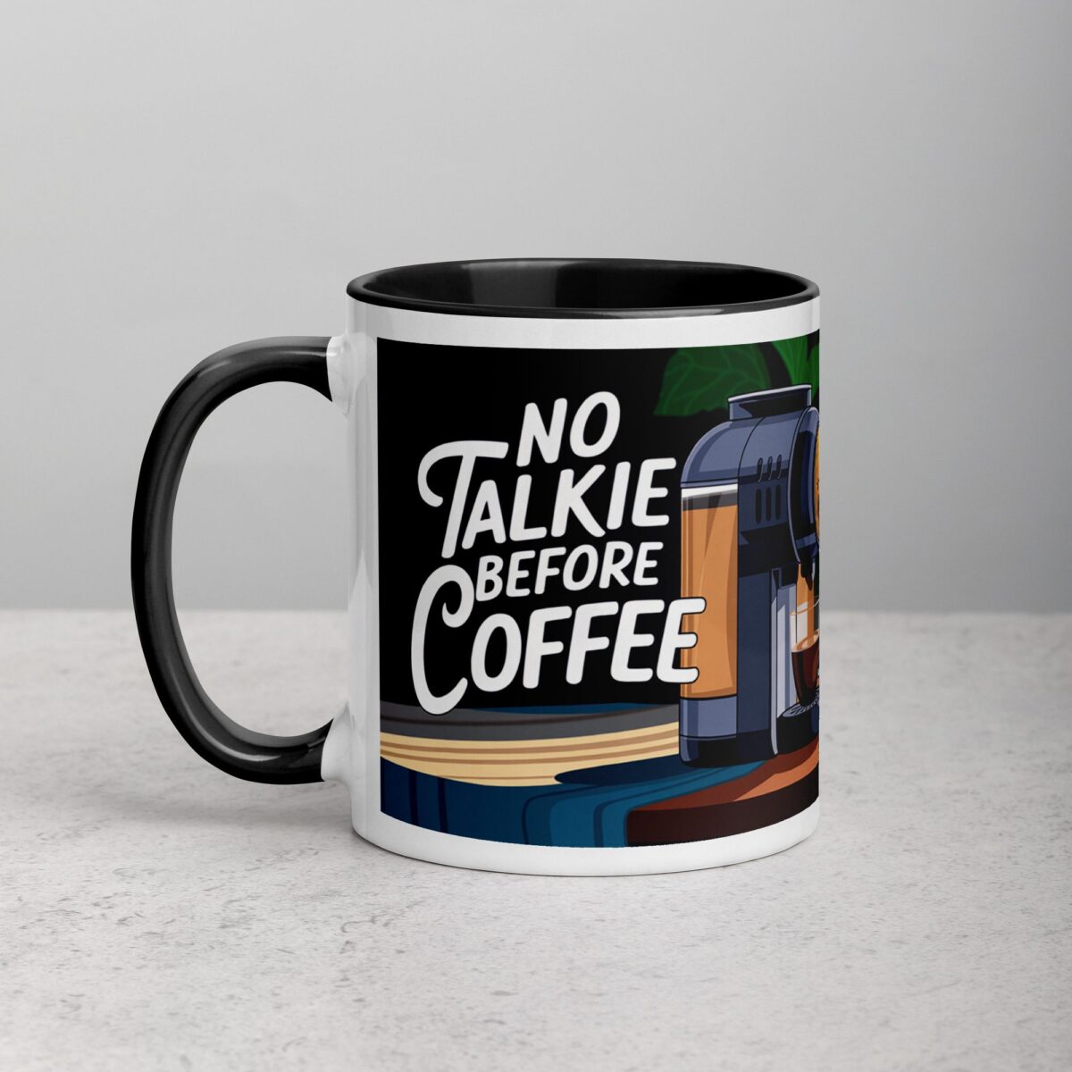 No Talkie Before Coffee Cat Mug - Image 2