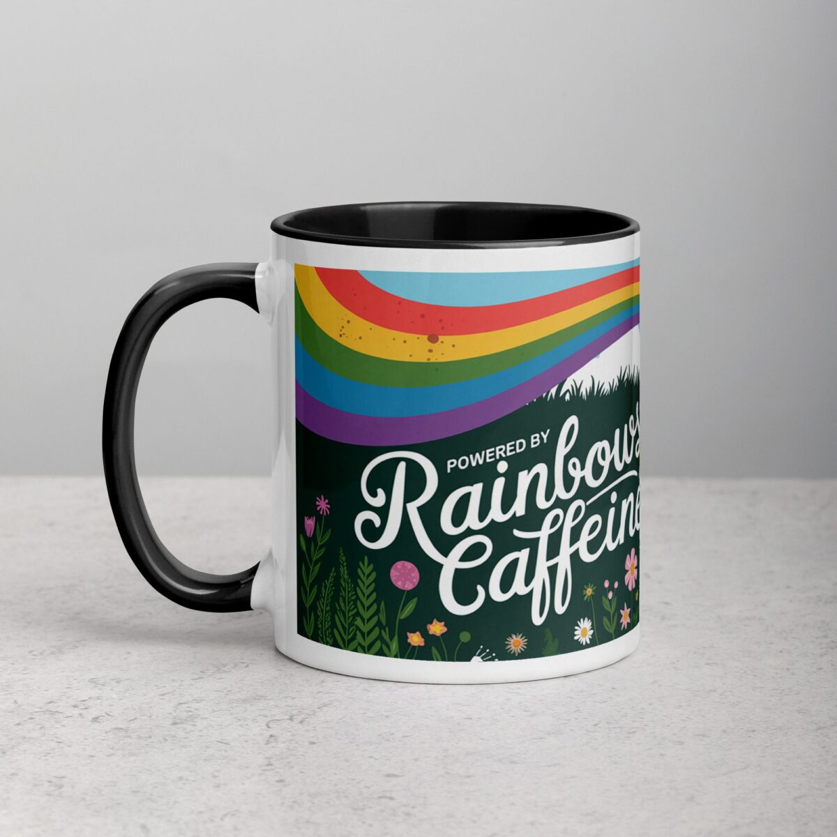 Powered by Rainbows and Caffeine Unicorn Mug - Image 2