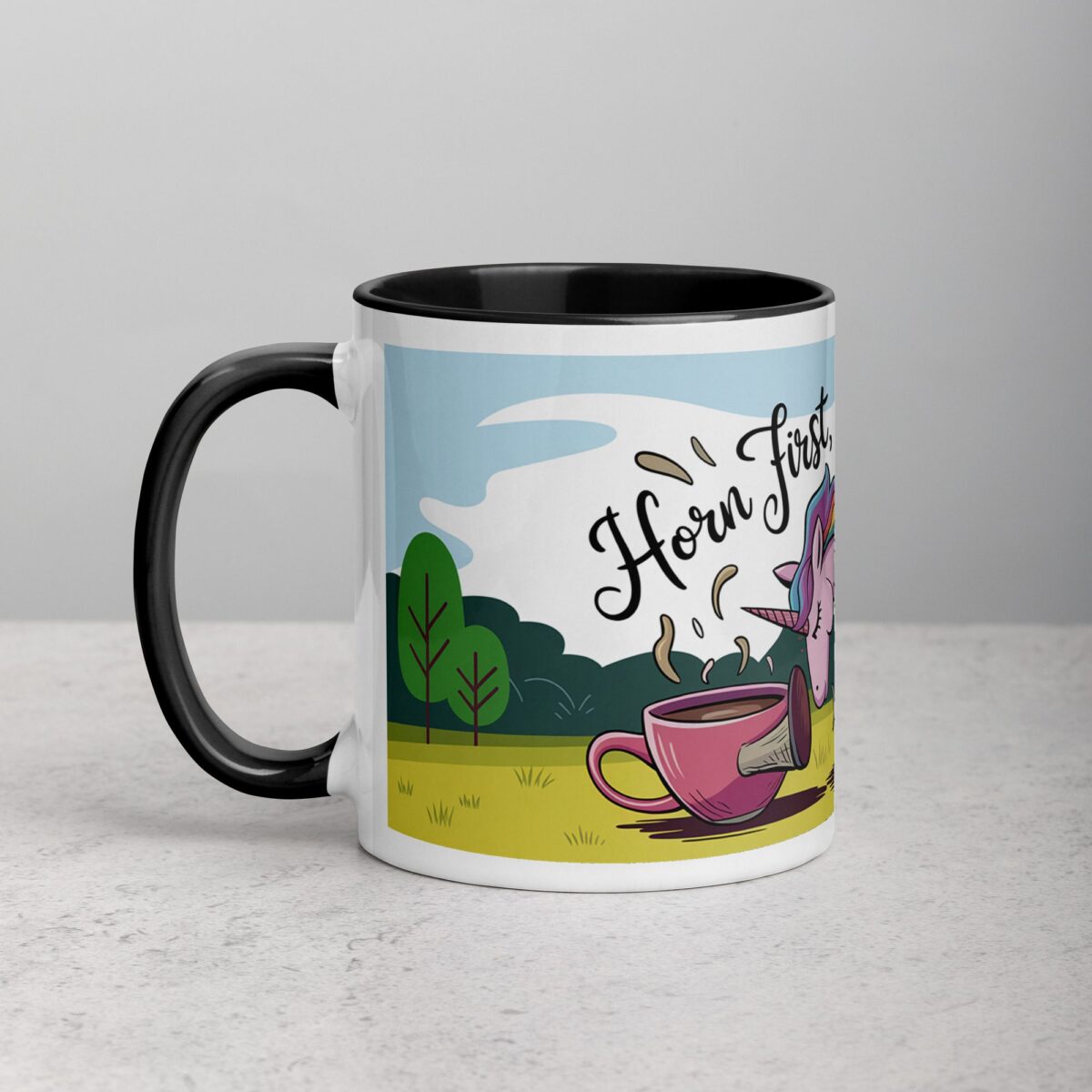 Horn First, Coffee Second Unicorn Mug - Image 2