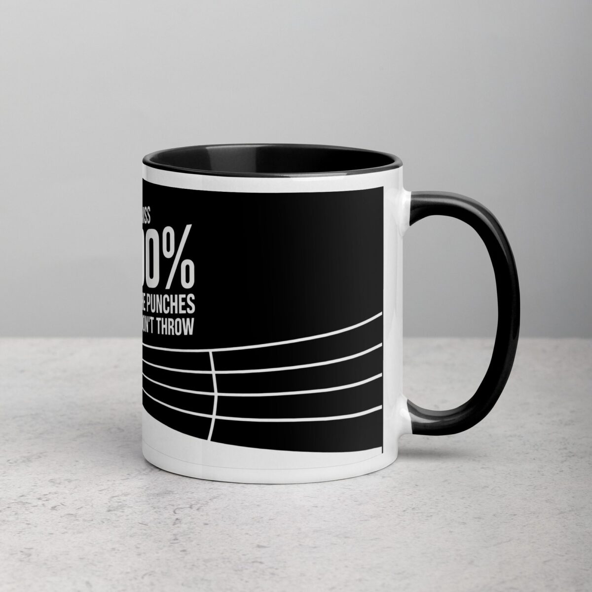 You Miss 100% of the Punches You Don’t Throw Boxing Mug - Image 3