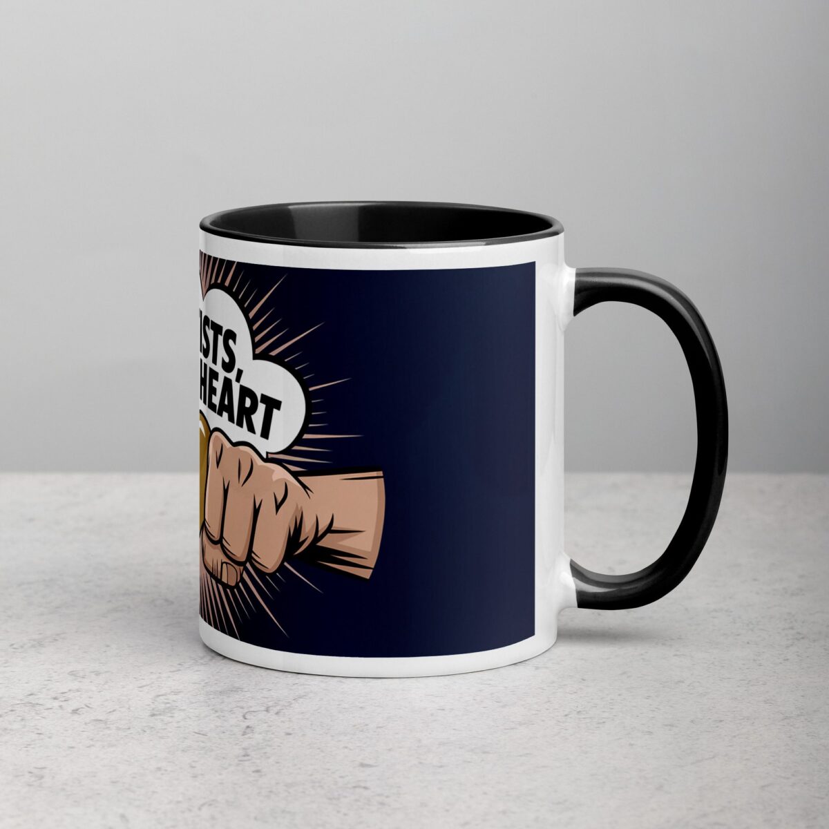 Iron Fists, Golden Heart Boxing Mug - Image 3