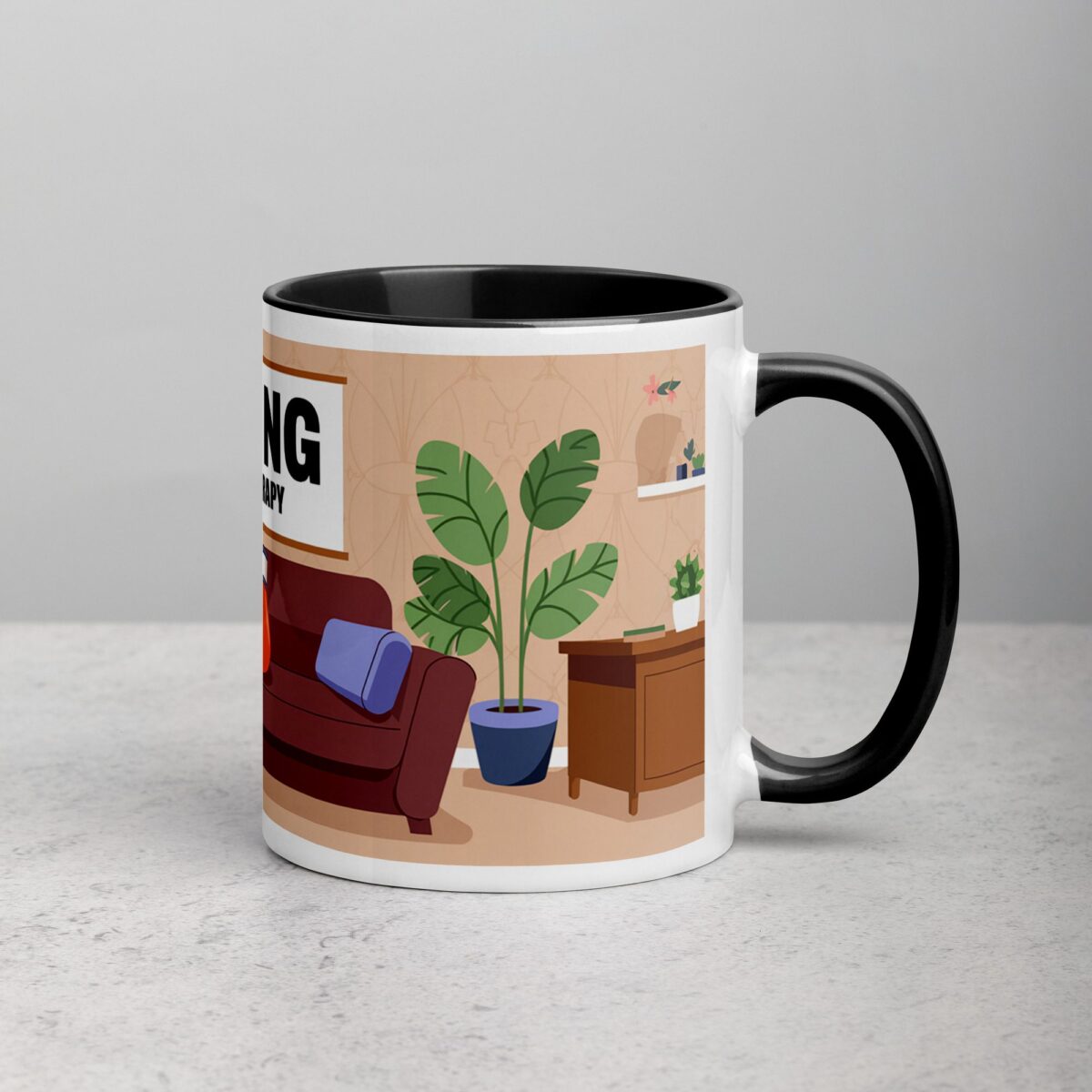 Boxing is My Therapy Coffee Mug & Tea Cup - Image 3