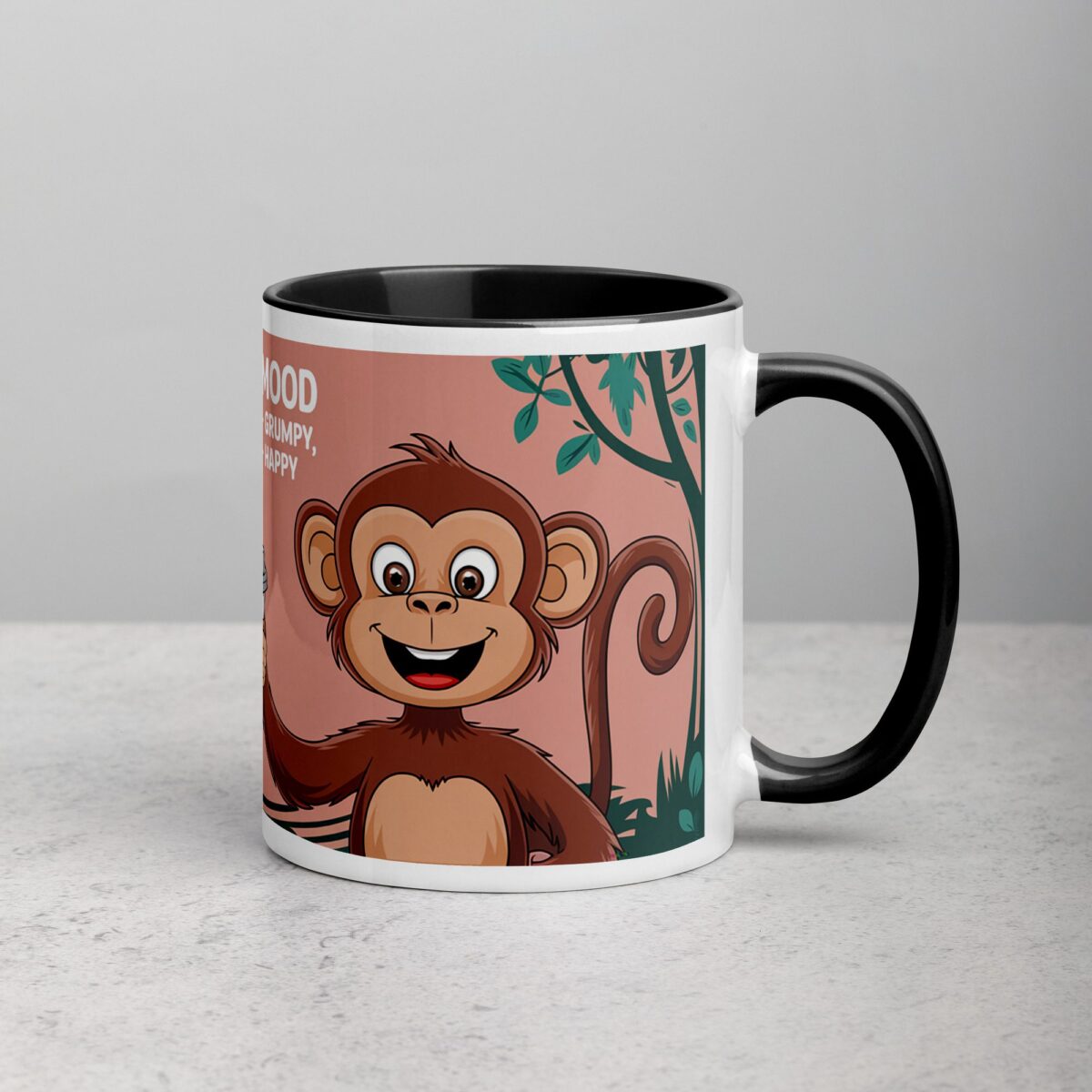 Monkey Mood: Decaffeinated = Grumpy, Caffeinated = Happy Mug - Image 3