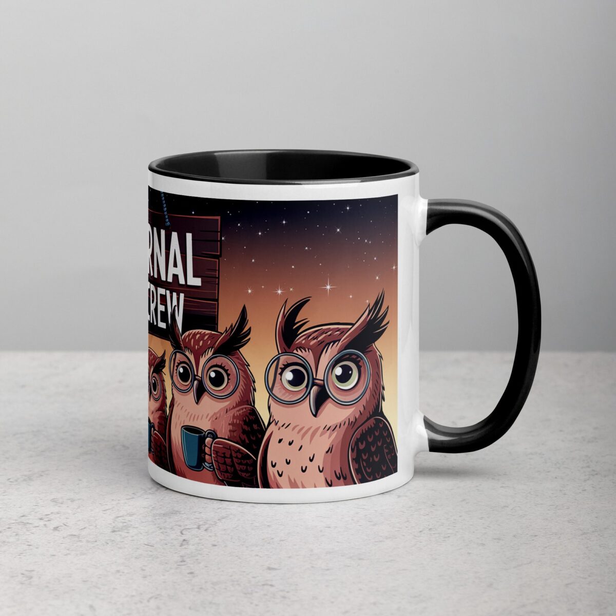 Nocturnal Brew Crew Owl Mug - Image 3