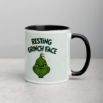 Resting Grinch Face Christmas Coffee Mug - Image 3