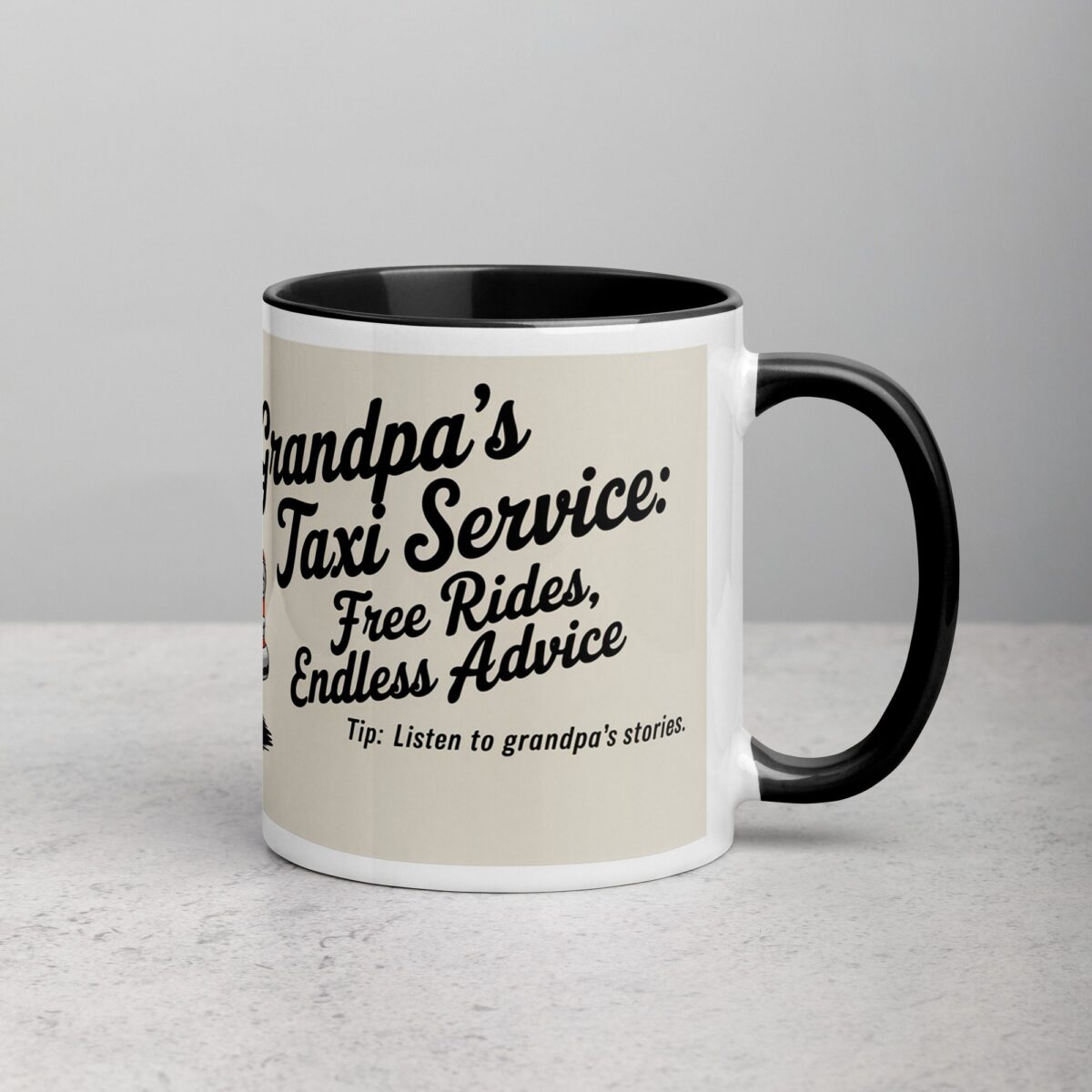 Grandpa’s Taxi Service: Free Rides, Endless Advice Mug - Image 3