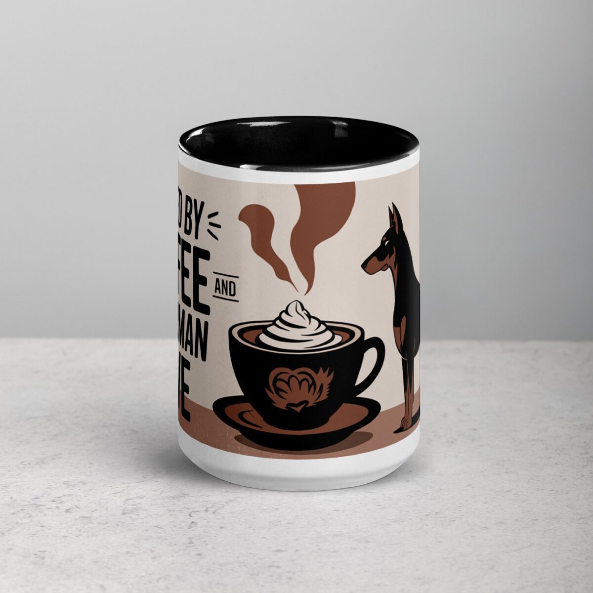 Fueled by Coffee and Doberman Love Mug - Image 4