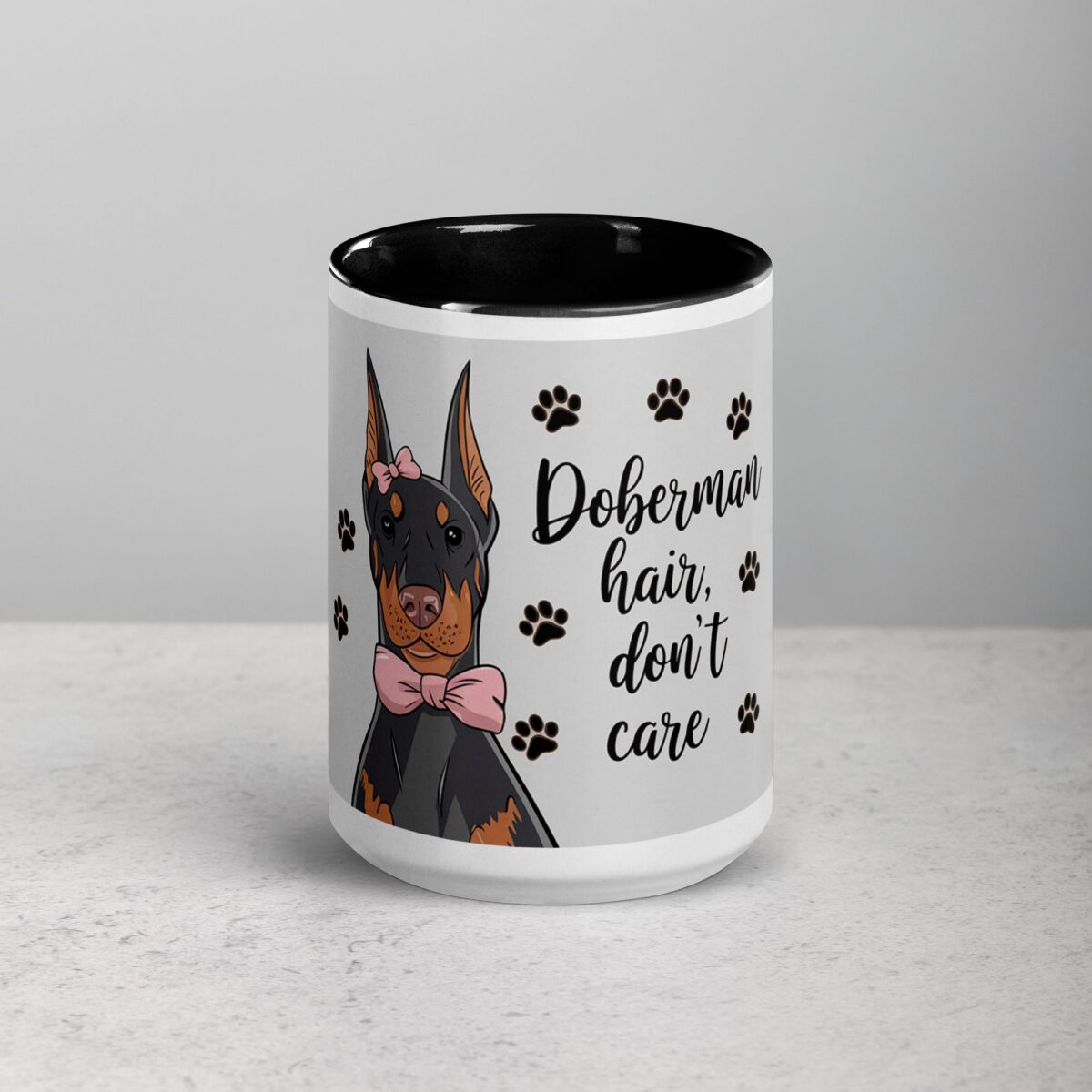Doberman Hair, Don’t Care Coffee Mug - Image 4
