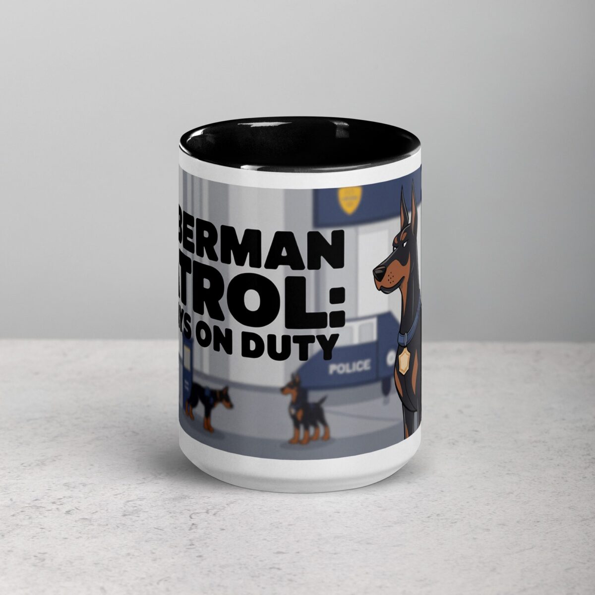Doberman Patrol: Always on Duty Coffee Mug & Tea Cup - Image 4