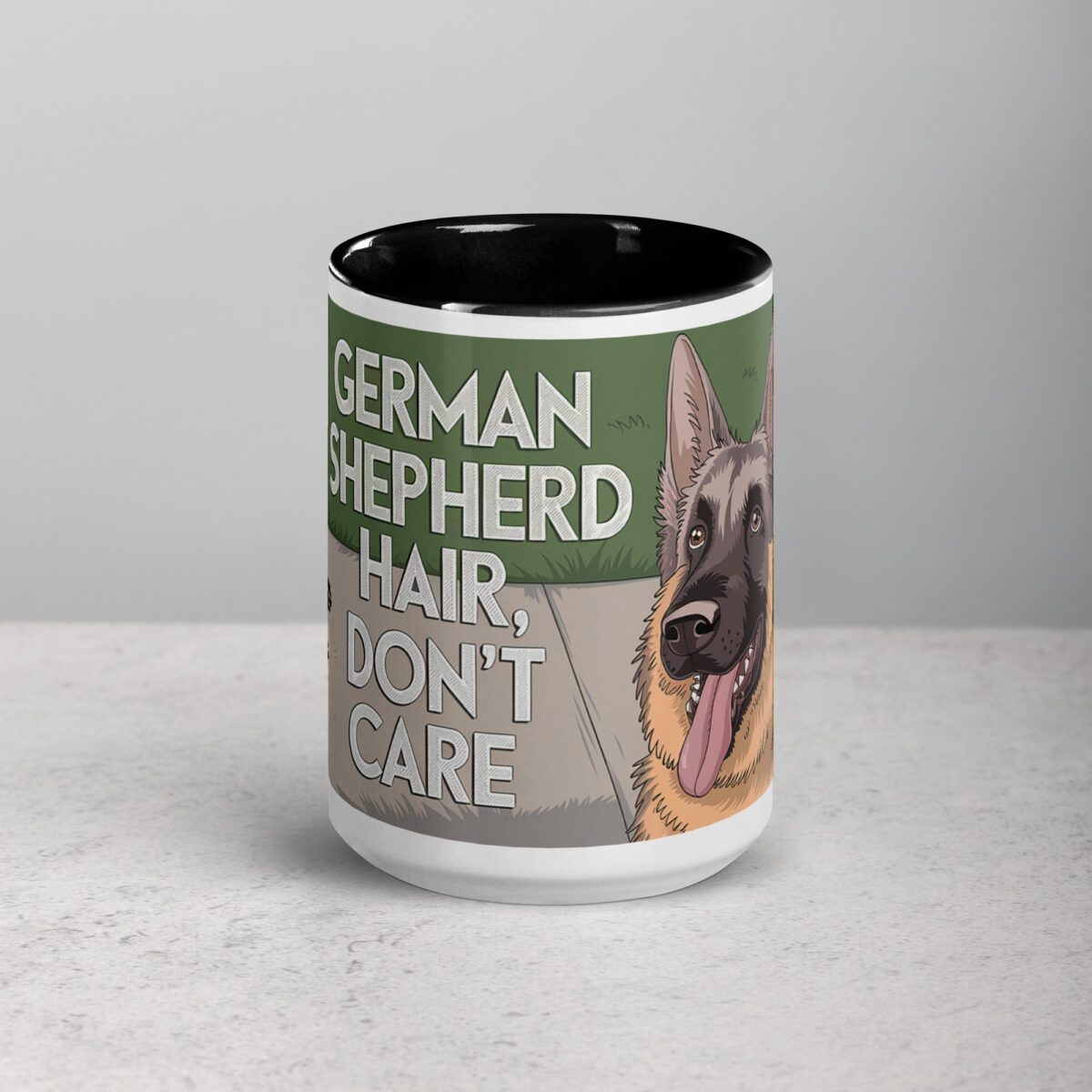 German Shepherd Hair, Don’t Care Coffee Mug - Image 4