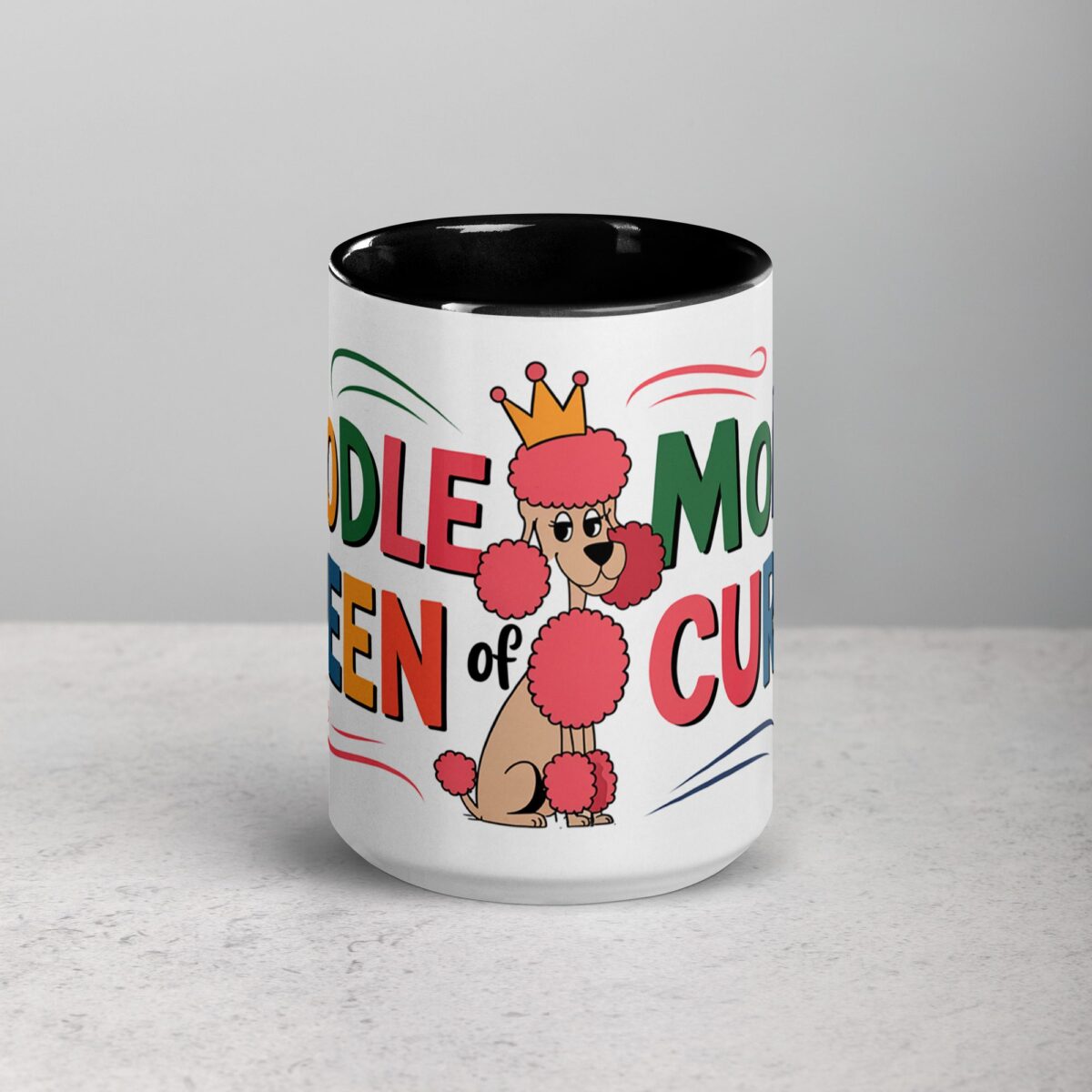 Poodle Mom: Queen of Curls Coffee Mug - Image 4