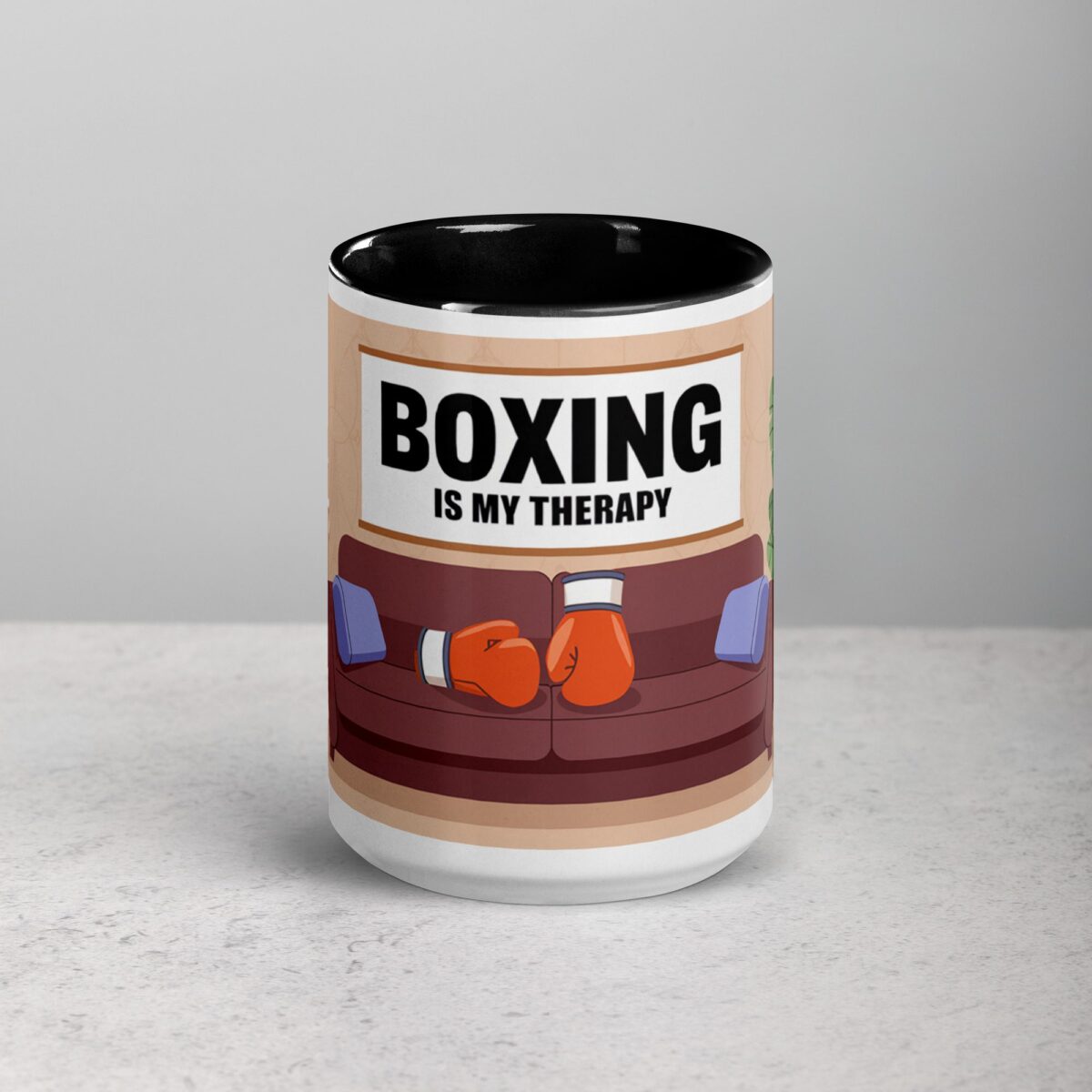 Boxing is My Therapy Coffee Mug & Tea Cup - Image 4