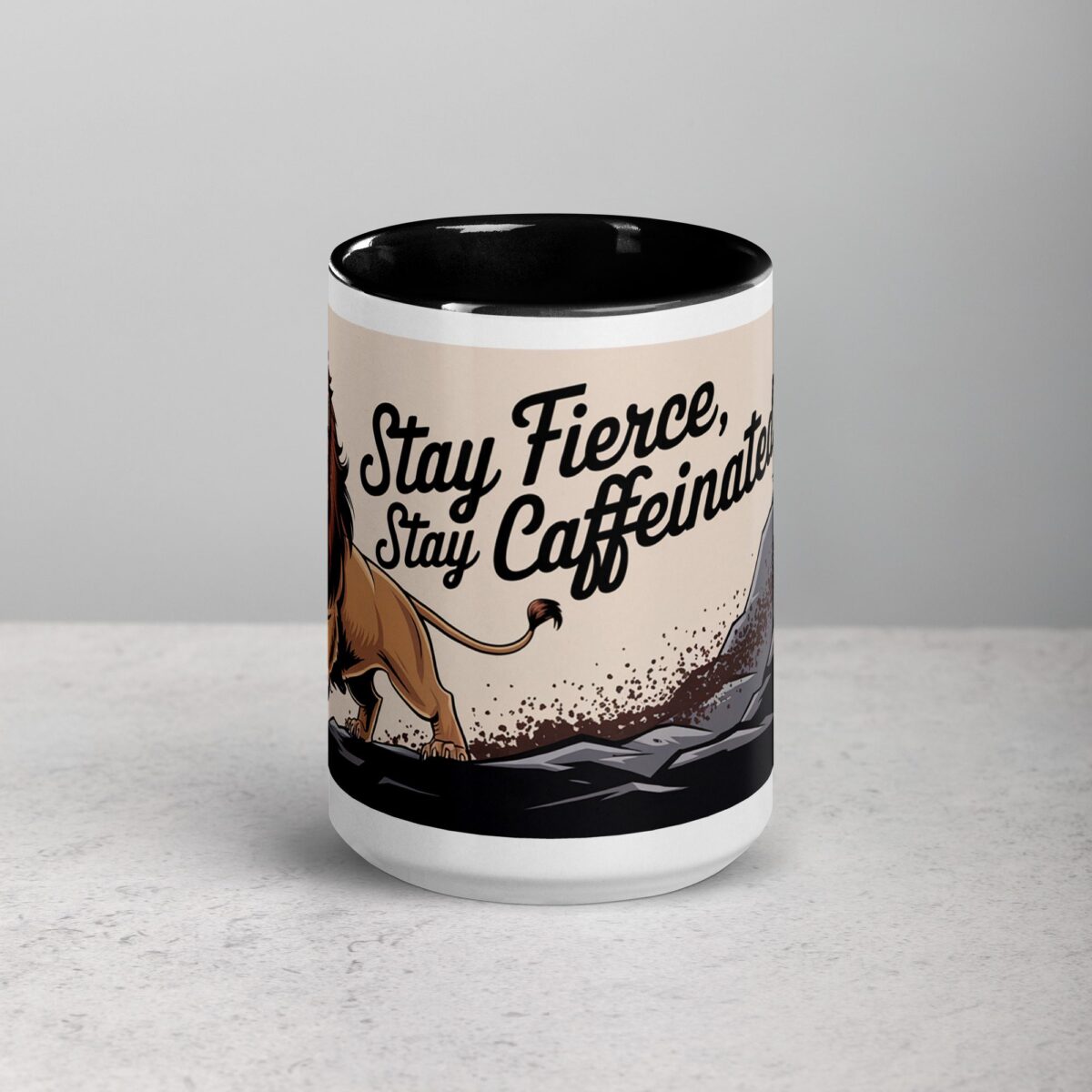 Stay Fierce, Stay Caffeinated Lion Coffee Mug - Image 4