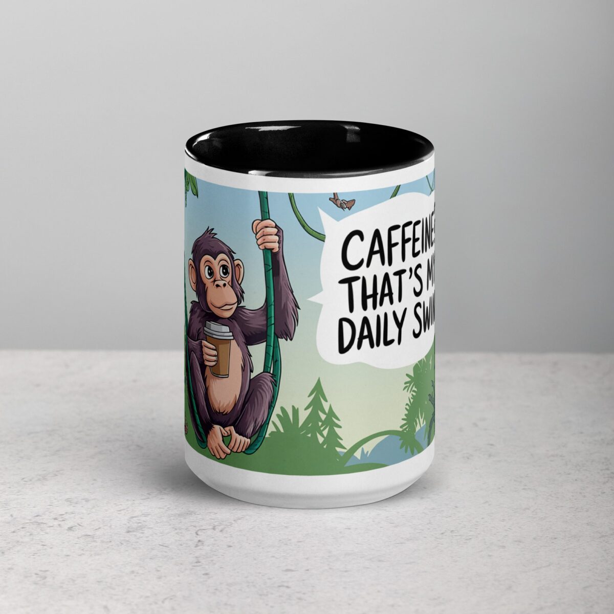 Caffeine? That’s My Daily Swing Monkey Mug - Image 4