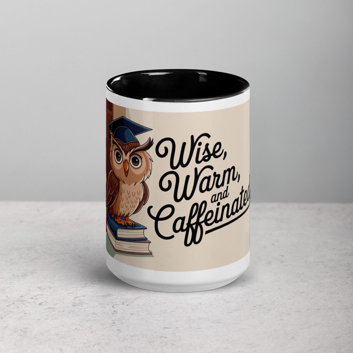 Wise, Warm, and Caffeinated Owl Coffee Mug - Image 4