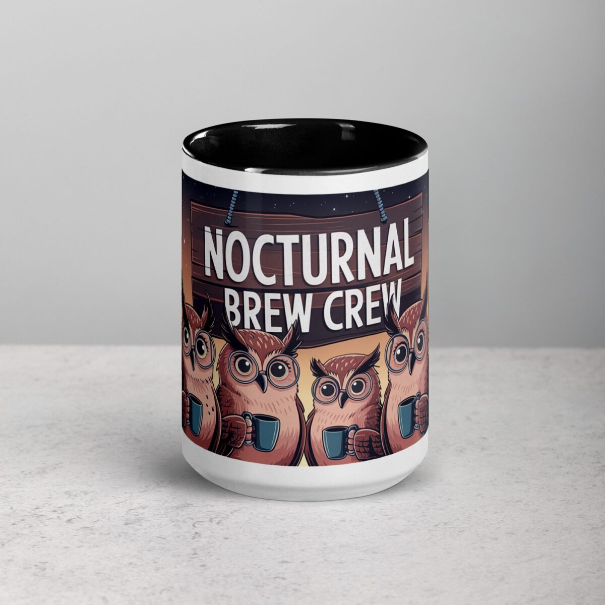 Nocturnal Brew Crew Owl Mug - Image 4