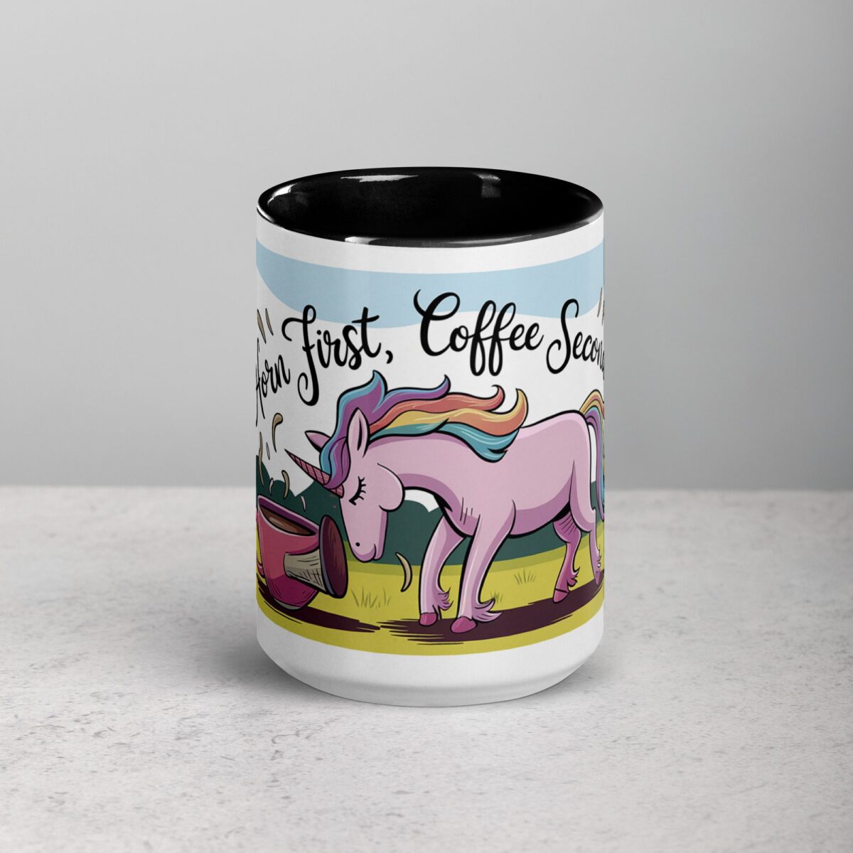 Horn First, Coffee Second Unicorn Mug - Image 4