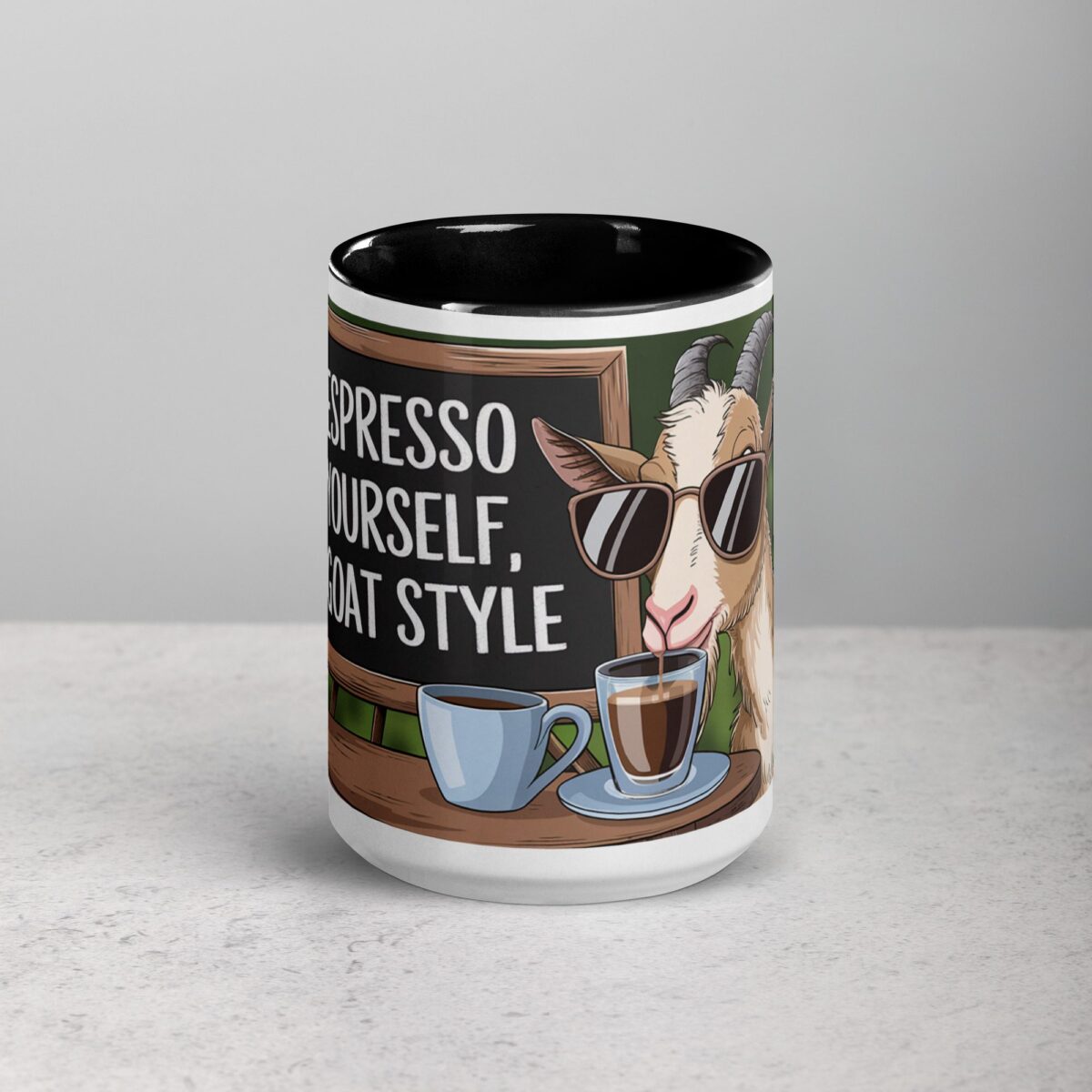 Espresso Yourself, Goat Style Coffee Mug - Image 4