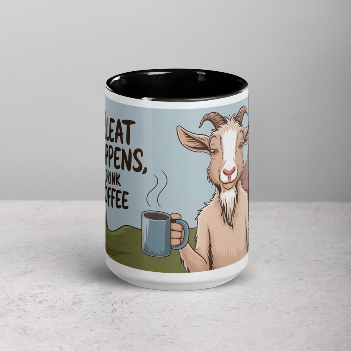 Bleat Happens, Drink Coffee Goat Mug - Image 4