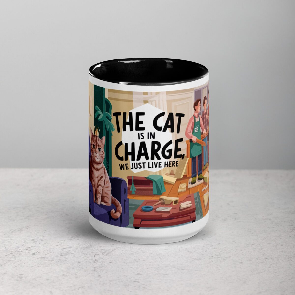 The Cat Is in Charge, We Just Live Here Mug - Image 4
