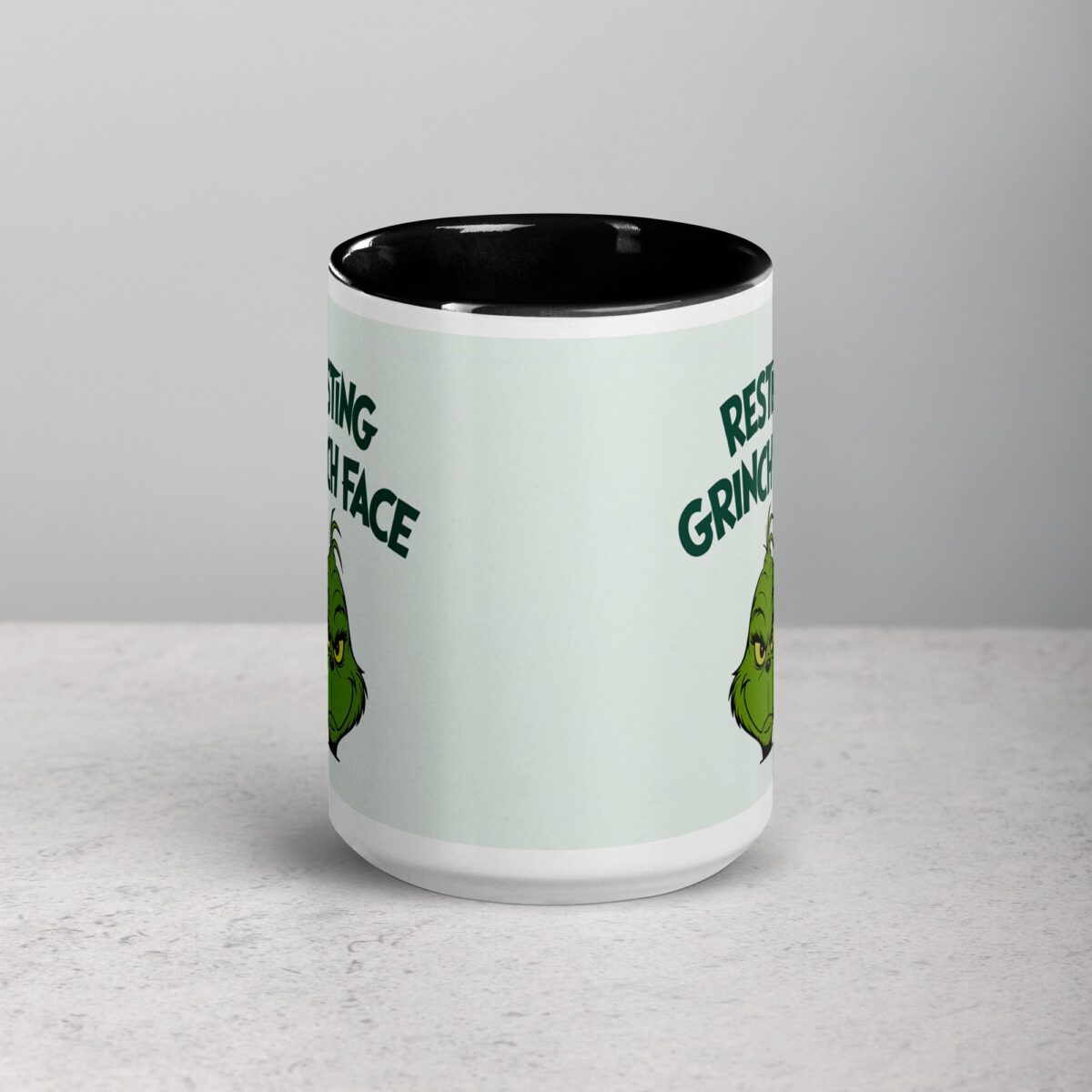 Resting Grinch Face Christmas Coffee Mug - Image 4