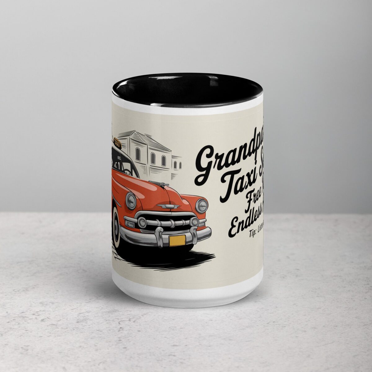 Grandpa’s Taxi Service: Free Rides, Endless Advice Mug - Image 4