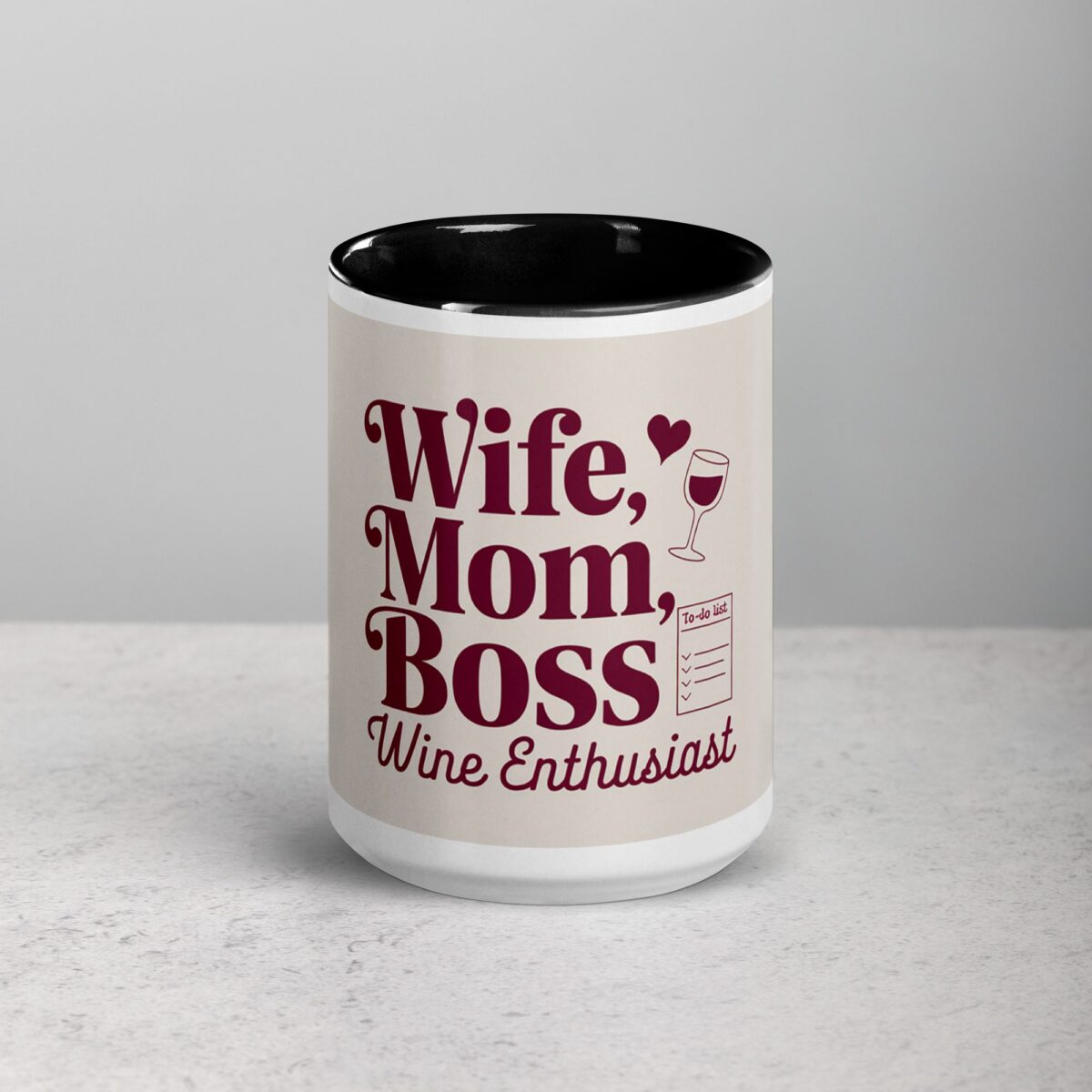 Wife, Mom, Boss, Wine Enthusiast Coffee Mug - Image 4