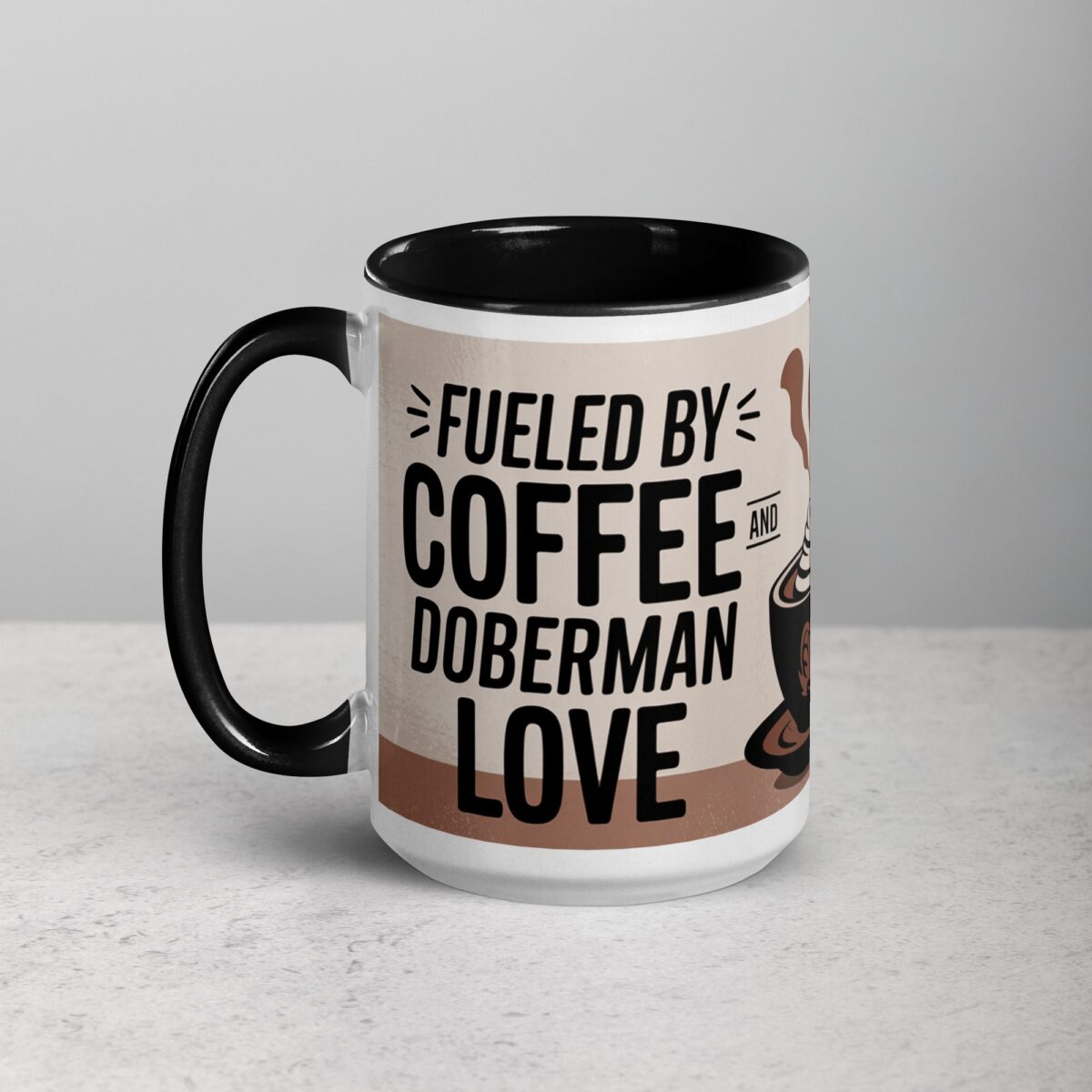 Fueled by Coffee and Doberman Love Mug - Image 5