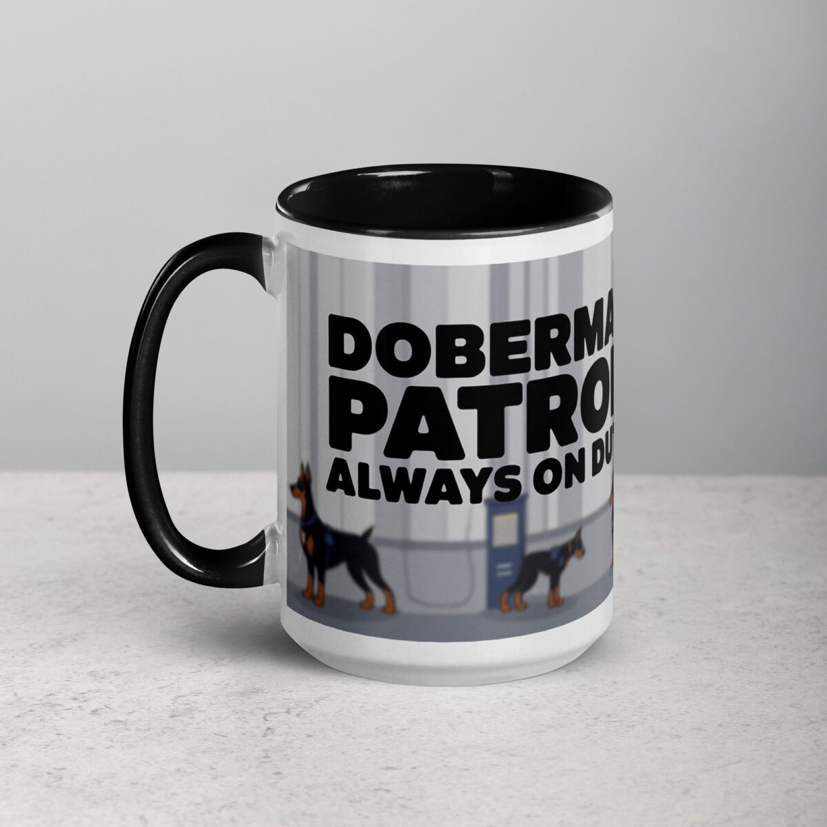 Doberman Patrol: Always on Duty Coffee Mug & Tea Cup - Image 5