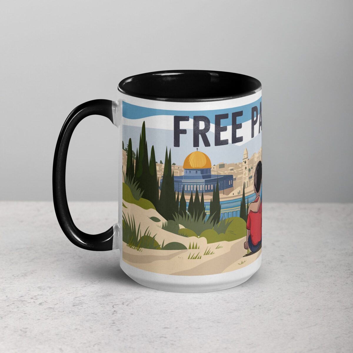 Free Palestine Siblings Hug Mug - Image 5