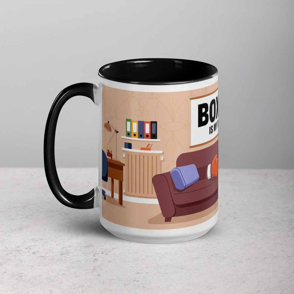 Boxing is My Therapy Coffee Mug & Tea Cup - Image 5
