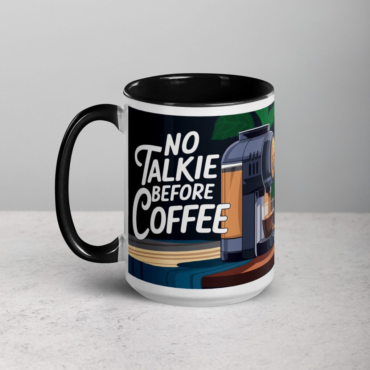 No Talkie Before Coffee Cat Mug - Image 5