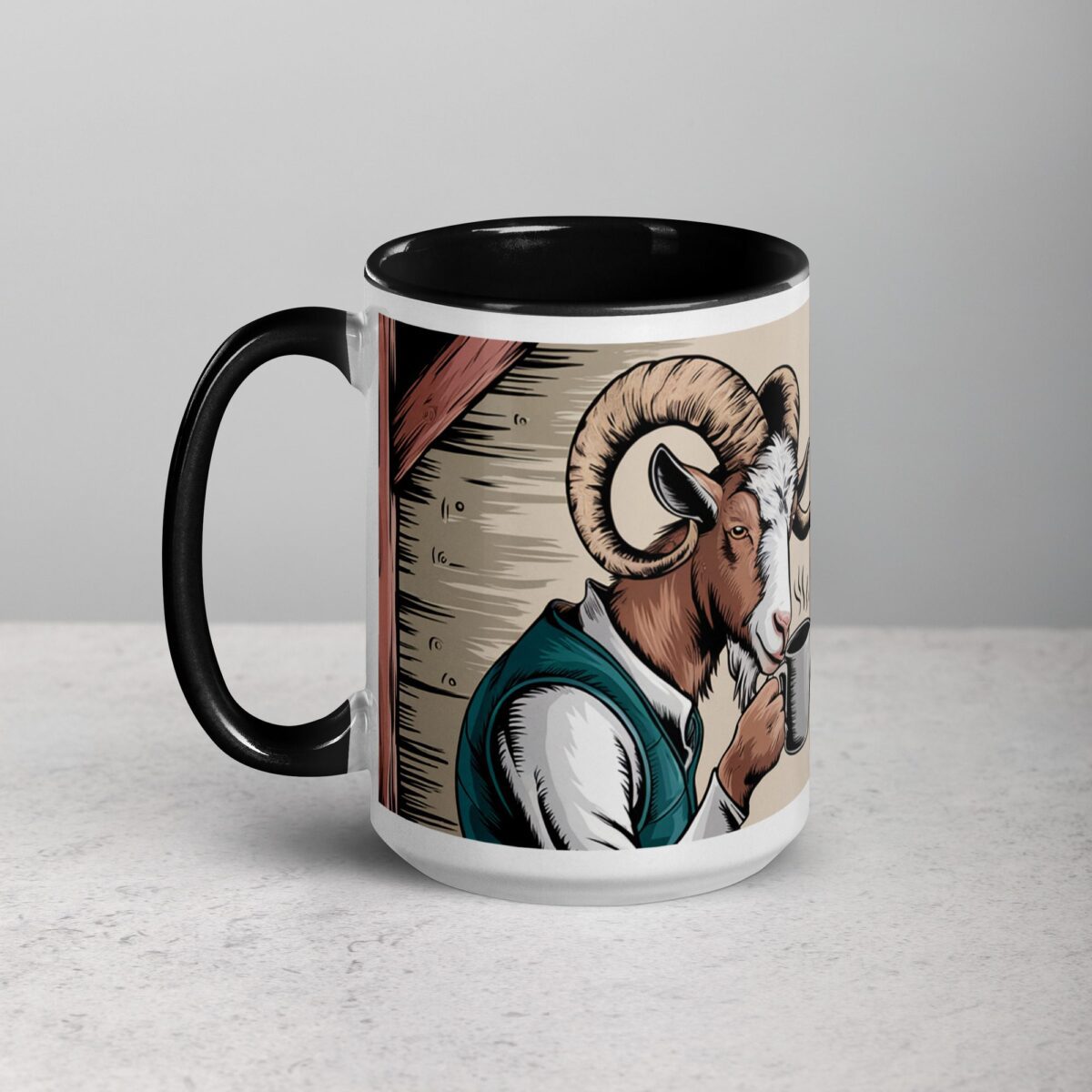 Horned and Caffeinated Goat Coffee Mug - Image 5