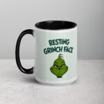 Resting Grinch Face Christmas Coffee Mug - Image 5