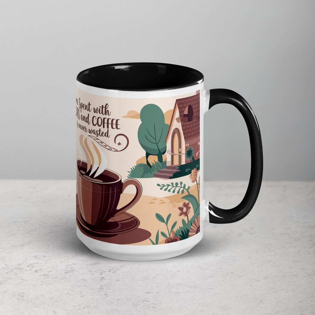 Time Spent with Cats and Coffee Is Never Wasted Mug - Image 6