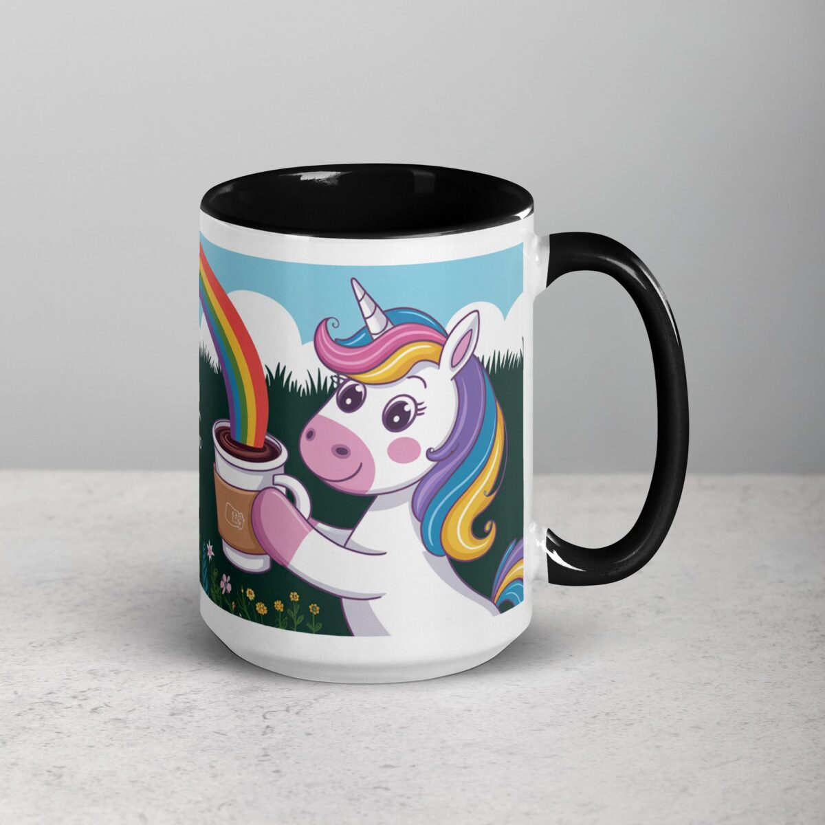 Powered by Rainbows and Caffeine Unicorn Mug - Image 6