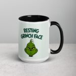 Resting Grinch Face Christmas Coffee Mug - Image 6