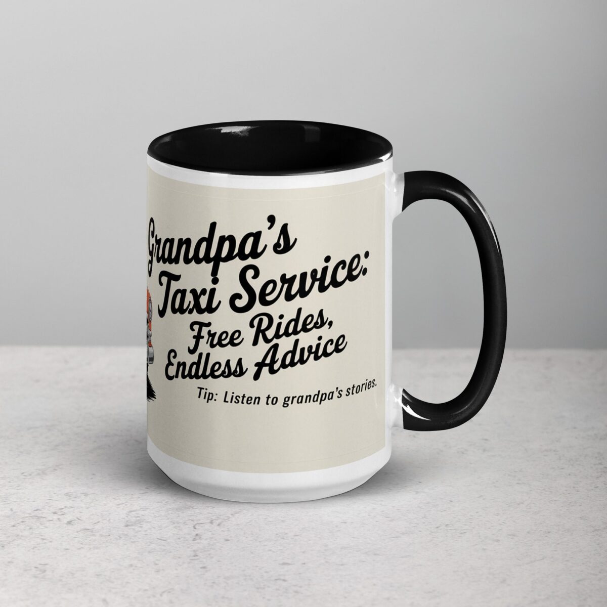 Grandpa’s Taxi Service: Free Rides, Endless Advice Mug - Image 6