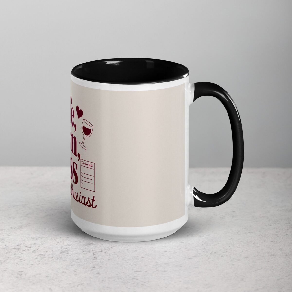 Wife, Mom, Boss, Wine Enthusiast Coffee Mug - Image 6