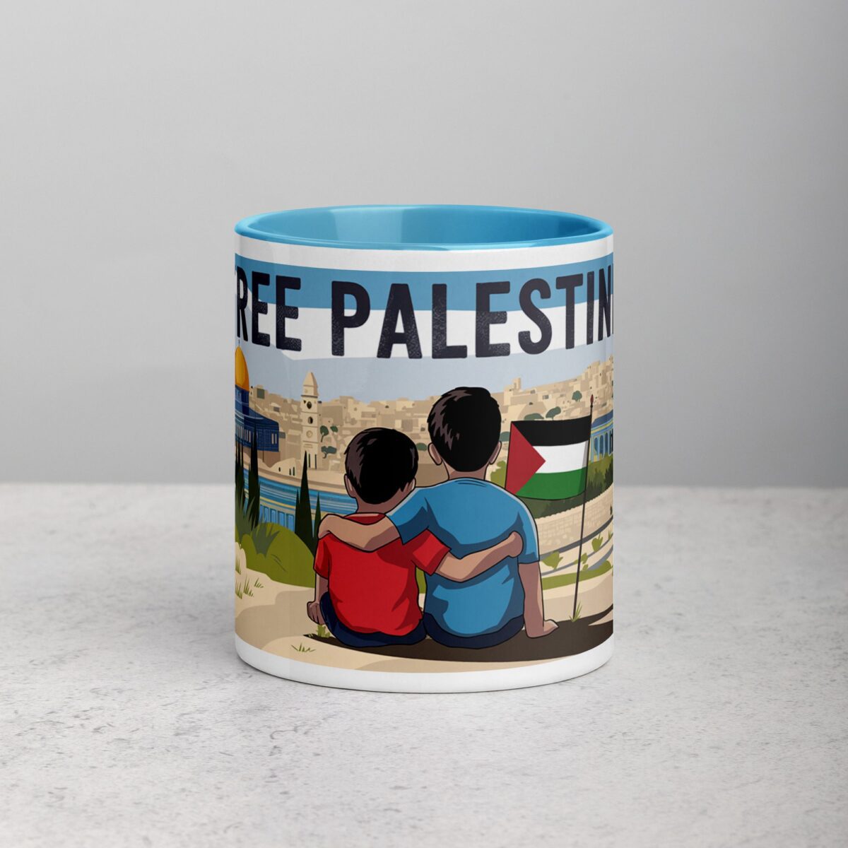 Free Palestine Siblings Hug Mug - Image 13