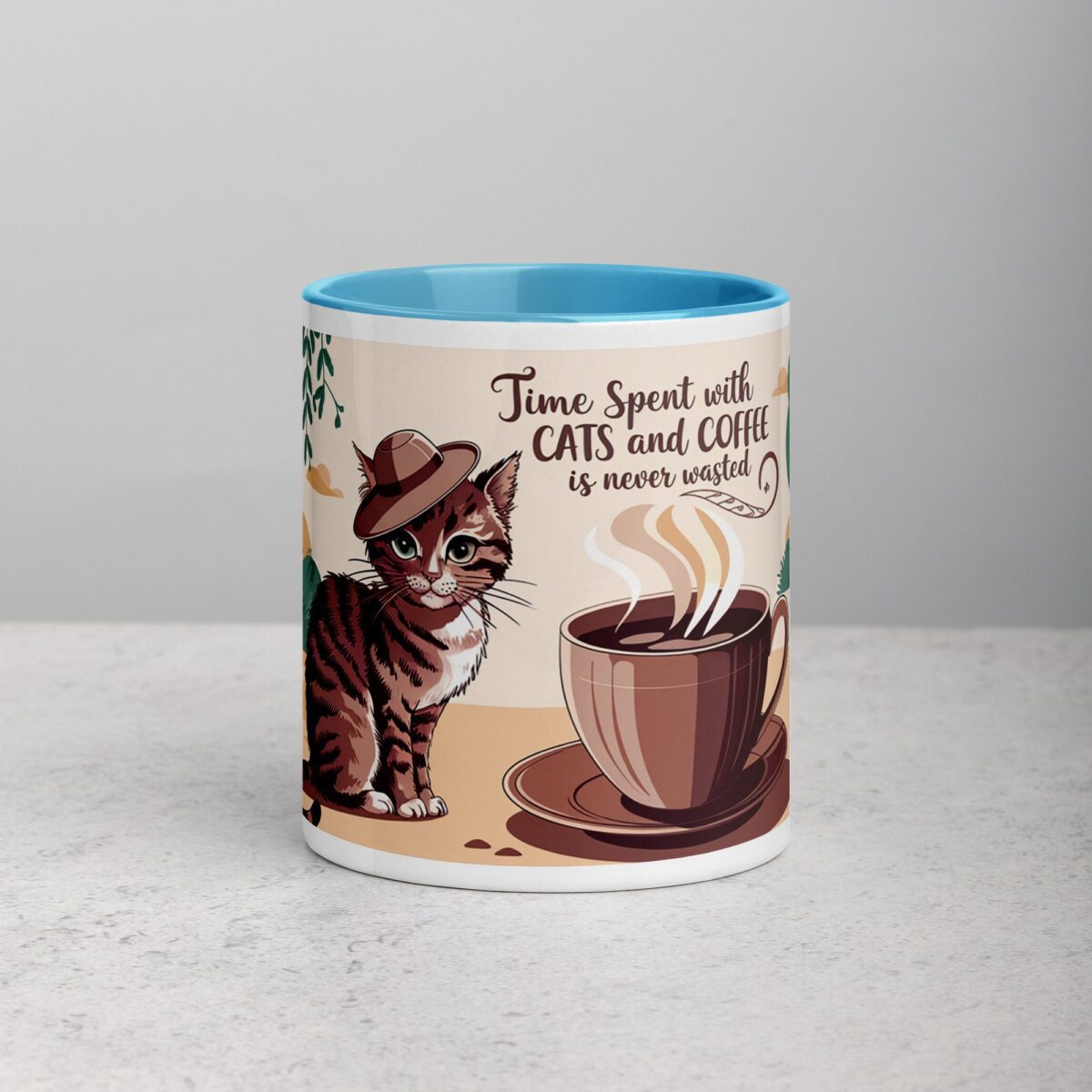 Time Spent with Cats and Coffee Is Never Wasted Mug - Image 13
