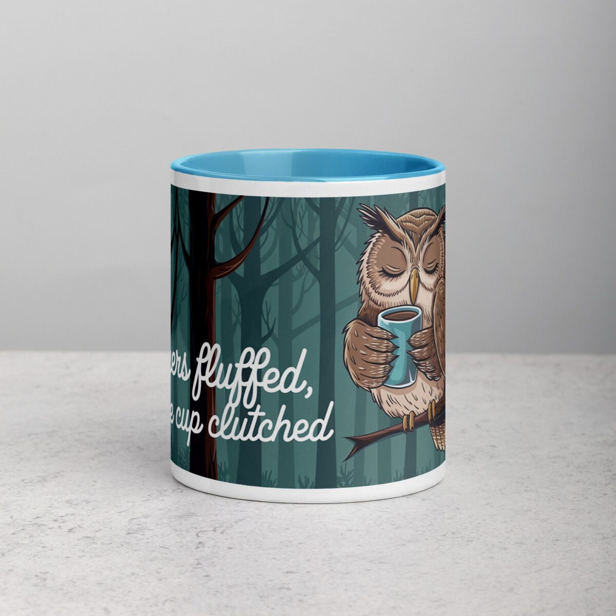 Feathers Fluffed, Coffee Cup Clutched Owl Mug - Image 13