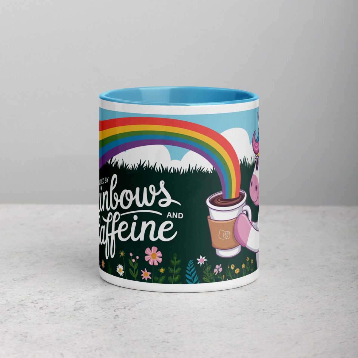 Powered by Rainbows and Caffeine Unicorn Mug - Image 13